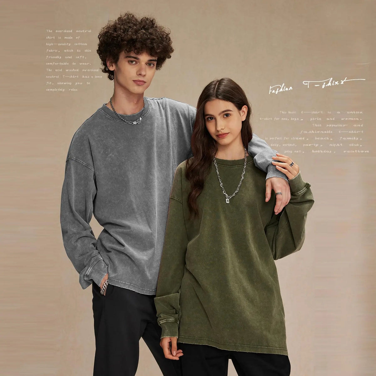 Softwash Tee 3-Pack | Acid Washed Oversized Long Sleeve T-Shirt for Women