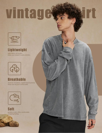 Softwash Tee 3-Pack | Acid Washed Oversized Long Sleeve T-Shirt for Women