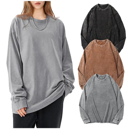Softwash Tee 3-Pack | Acid Washed Oversized Long Sleeve T-Shirt for Women
