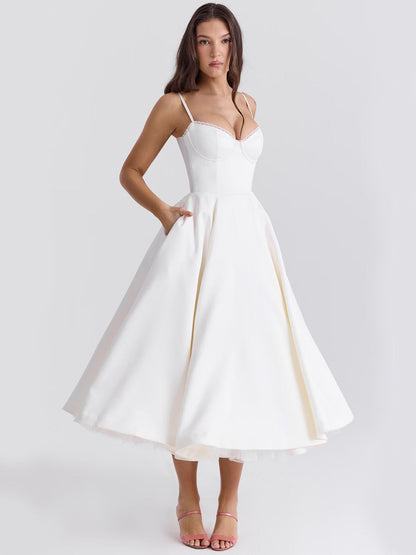 BlushMuse™ - Corset Midi Dress